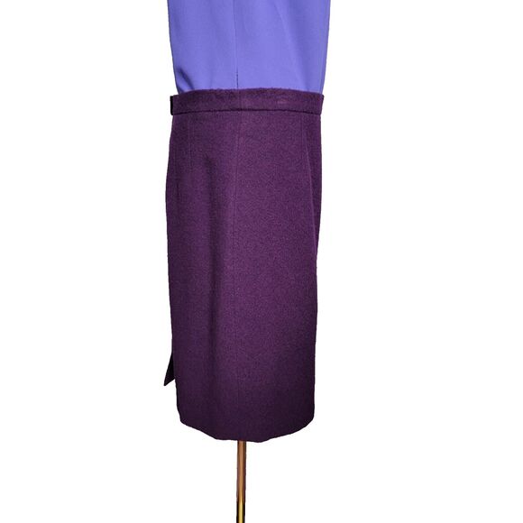 ESCADA Skirt 38 Wool Angora Blend Boucle US M Pencil Skirt Classic Purple Luxury - Picture 3 of 16